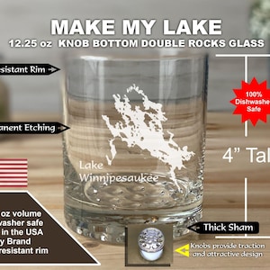 Make My Lake Double Knob Rocks Glass