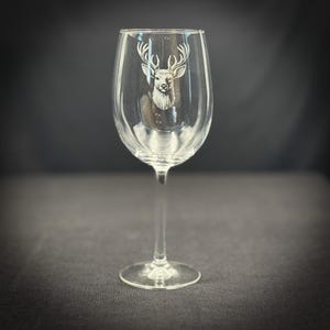 Stag - 19 oz Stemmed Engraved Wine Glass