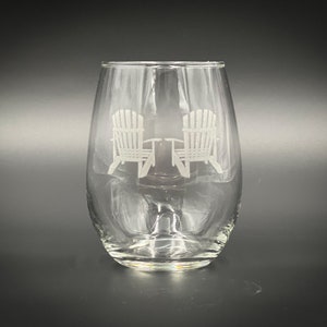 Adirondack Chairs  15 oz Stemless Wine Glass