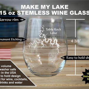Make My Lake 15 oz Stemless Wine Glasses