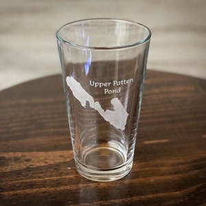 Upper Patten Pond Maine - Lake Life - Laser engraved pint glass