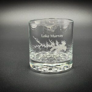 Lake Murray - North Carolina - South Carolina - Etched 10.25 oz Knob Rocks Glass