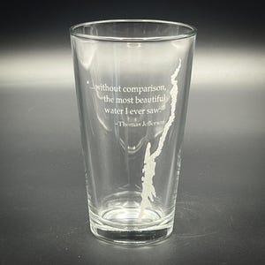 Lake George with Thomas Jefferson Quote pint glass
