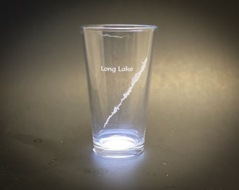 Long Lake New York Pint Glass - Laser Etched Pint Glass