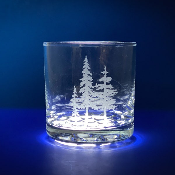 3 Trees  - Etched 10.25 oz Rocks Glass