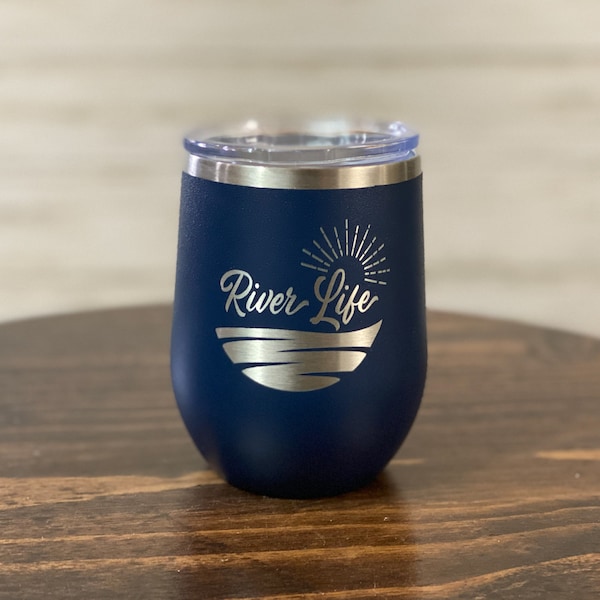 River Life - Sunny Days - 12 oz Insulated Stemless Wine