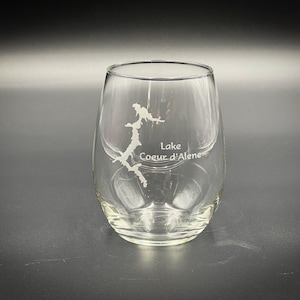 Lake Coeur d&#39; Alene Idaho - Stemless Wine Glasses