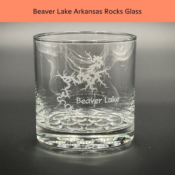 Beaver Lake Arkansas - Etched 10.25 oz Rocks Glass