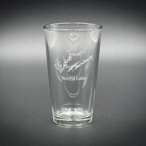 Norris Lake Tennessee Pint Glass - Lake Gift -  Laser engraved pint glass