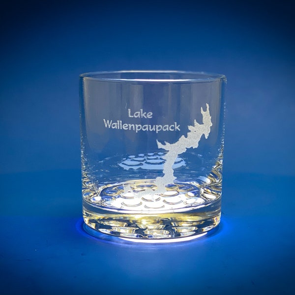 Lake Wallenpaupack Pennsylvania - Lake Life Gift  - Etched 10.25 oz Rocks Glass