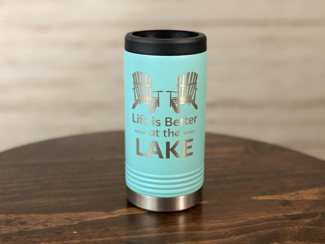 Life is better at the Lake Insulated slim seltzer can holder Etsy