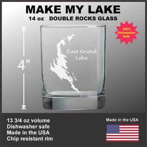 Make My Lake Custom Etched 14 oz Double Rocks Glass