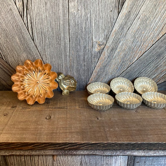 Vintage Jello Molds Copper Metal Farmhouse Decor Wall Hanging