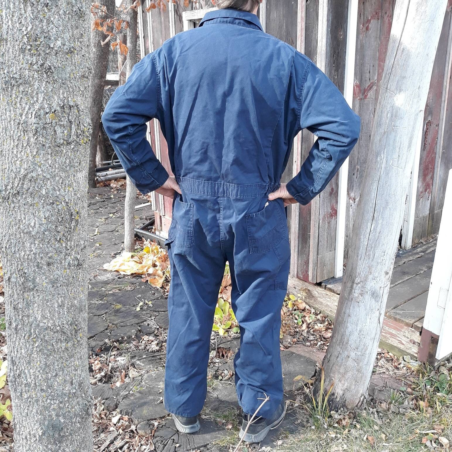 Vintage Key Coveralls 46 Short Dark Blue Jumpsuits Painter