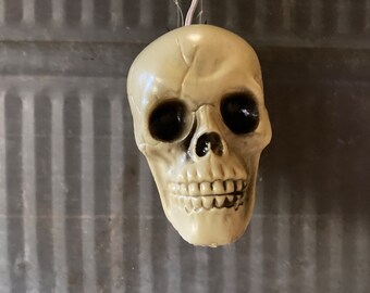 Halloween Blow mold Light Skull Skeleton Hanging BlowMold Trick or Treat Plastic Glowing Light Bulb Glow in the Dark Handmade EllaTheSella