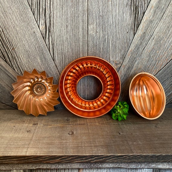 Vintage Jello Molds Copper Color Metal Farmhouse Decor Wall