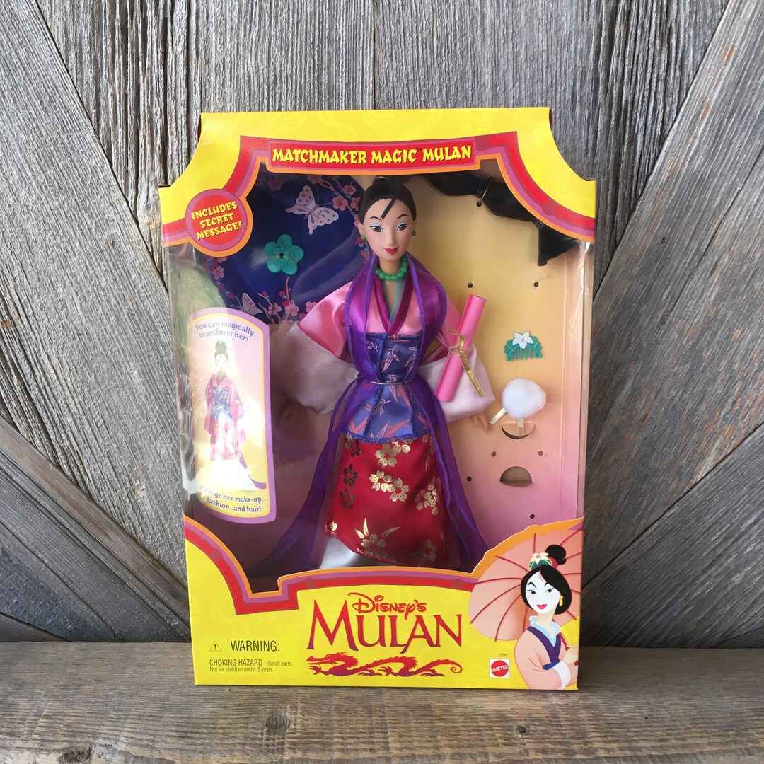 Mulan Matchmaker Magic Mulan Barbie Doll Action Figures Collectible Vintage Disney Mattel Plastic Toy Doll NOS 90s Make up Fashion Chinese Etsy Israel