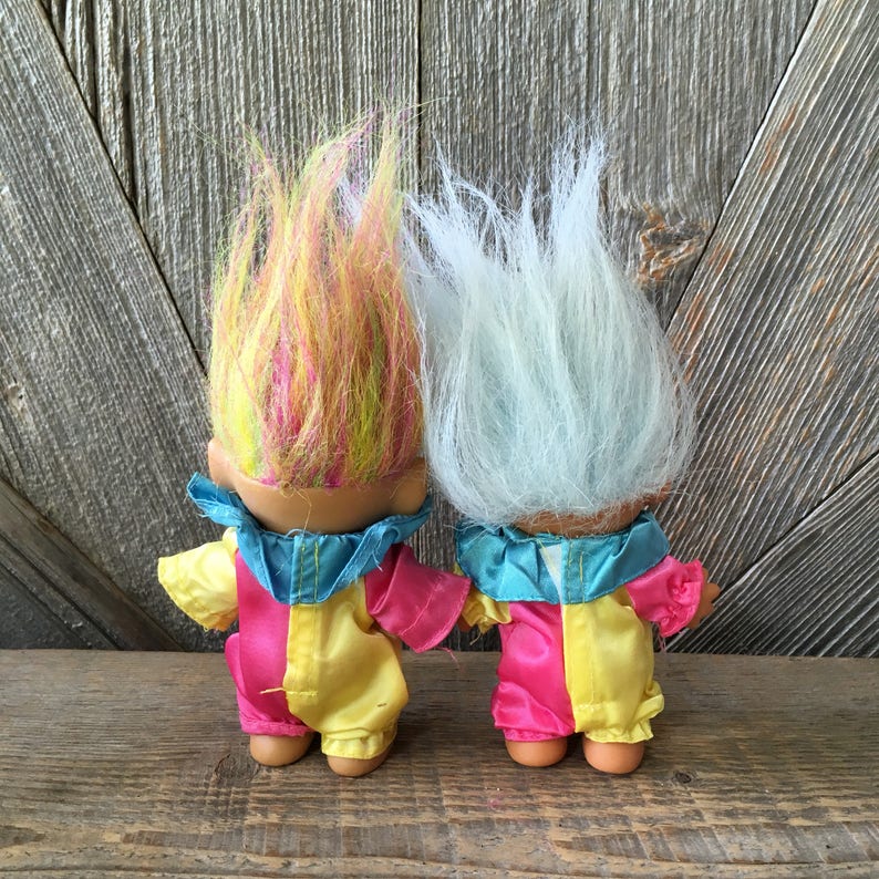 Pick One Vintage Troll Dolls Clown Troll with Blue Rainbow | Etsy