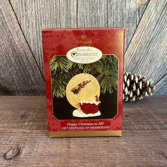 Vintage Santa Christmas Ornament {Hallmark Keepsake Ornament Collector Club Membership Holiday} Happy Christmas All Holiday Gift Decoration