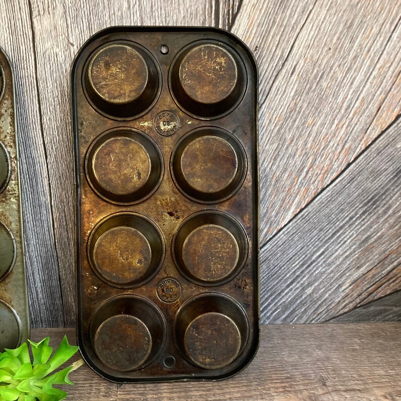 Vintage Muffin Tin Antique Muffin Pan Cupcake Tin Ekco USA 80 | Etsy