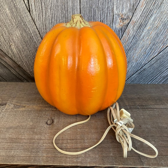 Vintage Halloween Pumpkin Crazy Smile Light Foam … - image 4