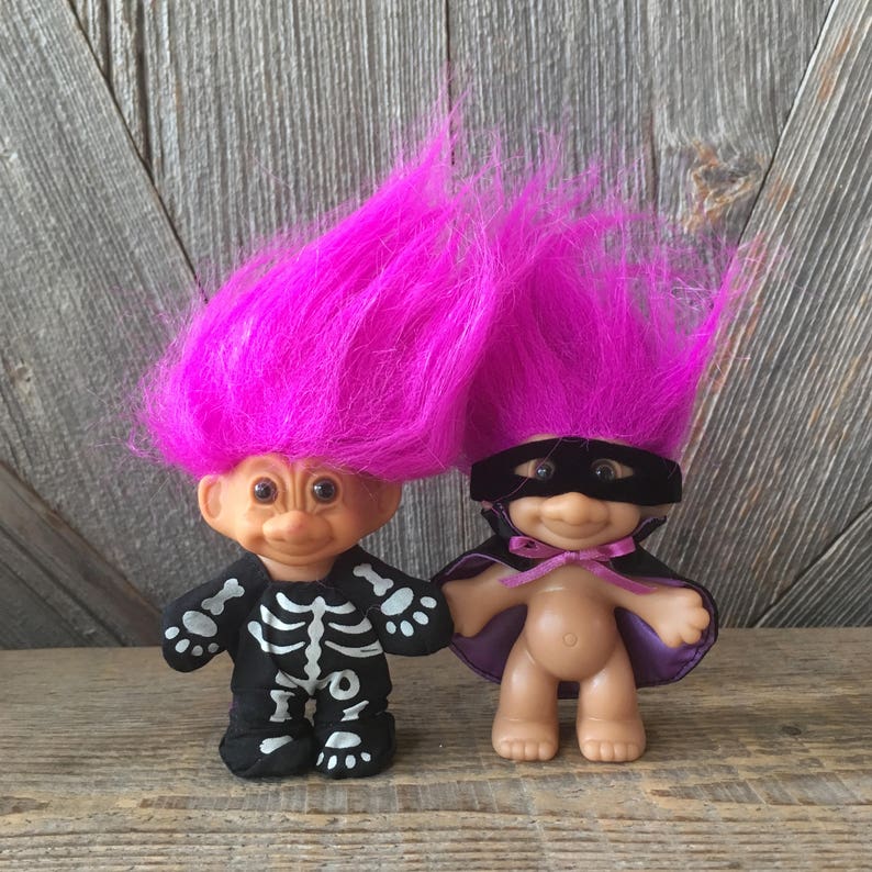Rare NEW IN ORIGINAL WRAPPER 3/" Russ Troll Doll HALLOWEEN SKELETON