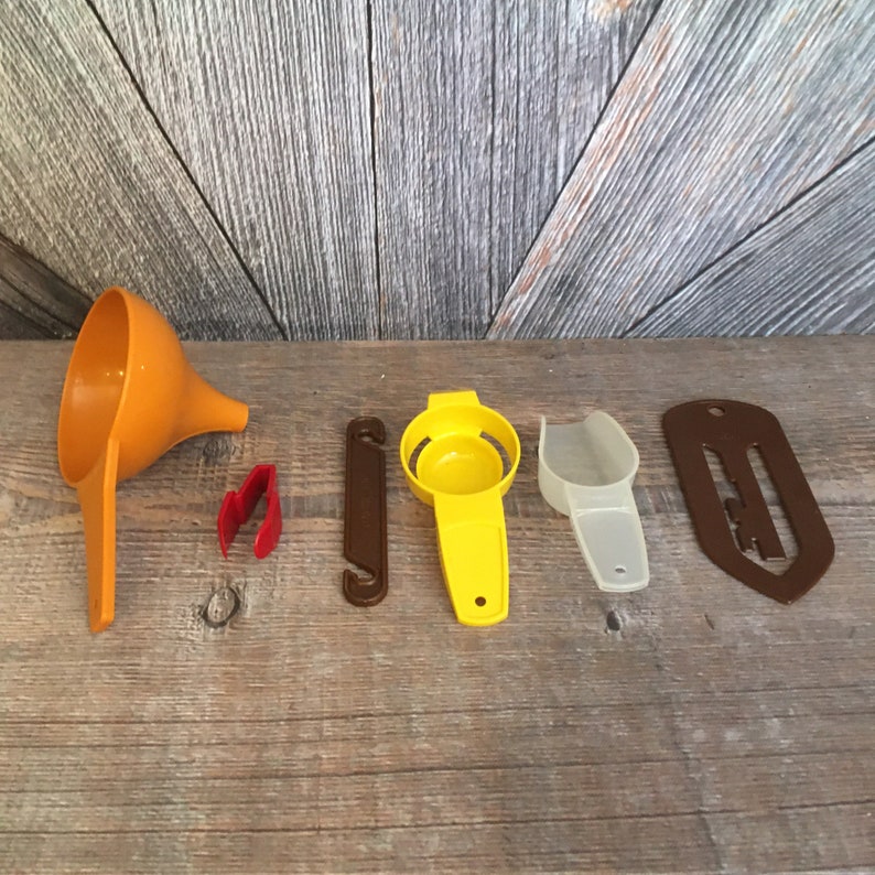 Vintage Tupperware Gadgets 6 Pc Plastic Tupper Ware Free Etsy