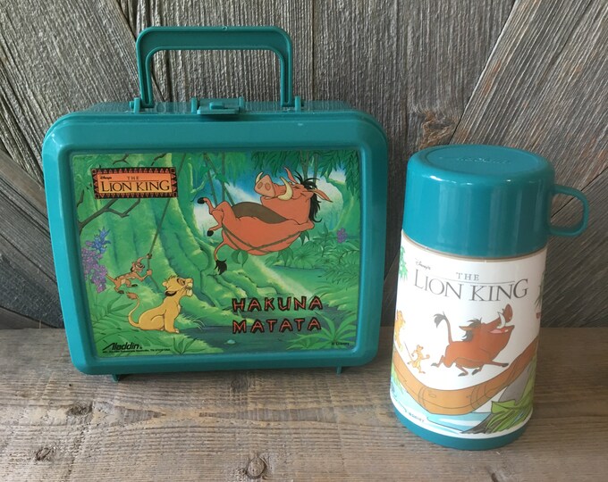 The Lion King Lunch Box vintage 90's Disney Blue Aladdin Etsy