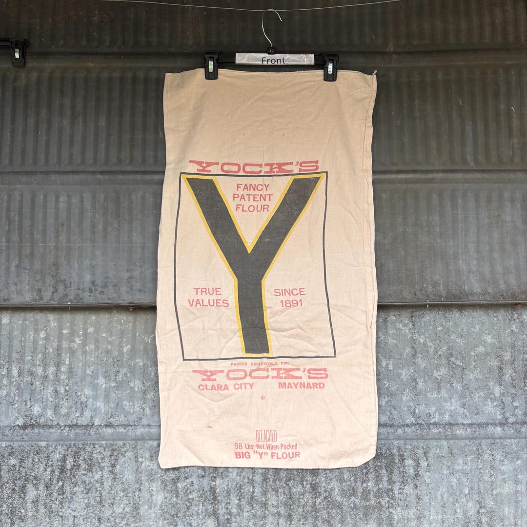 Vintage Yock's Flour Sack 98 Lb Yock's Clara City MN Maynard MN Sack ...
