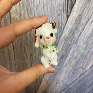 Vintage Napcoware Reindeer Christmas Figurine Ceramic Christmas Figurine Japan Ceramic Kitschy Holiday Decoration Ornament Bone China