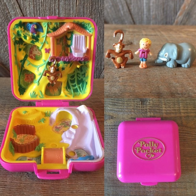 Vintage Polly Pocket 1989, Town House, Partytime Surprise, Play School,  Polly World, Wild Zoo World