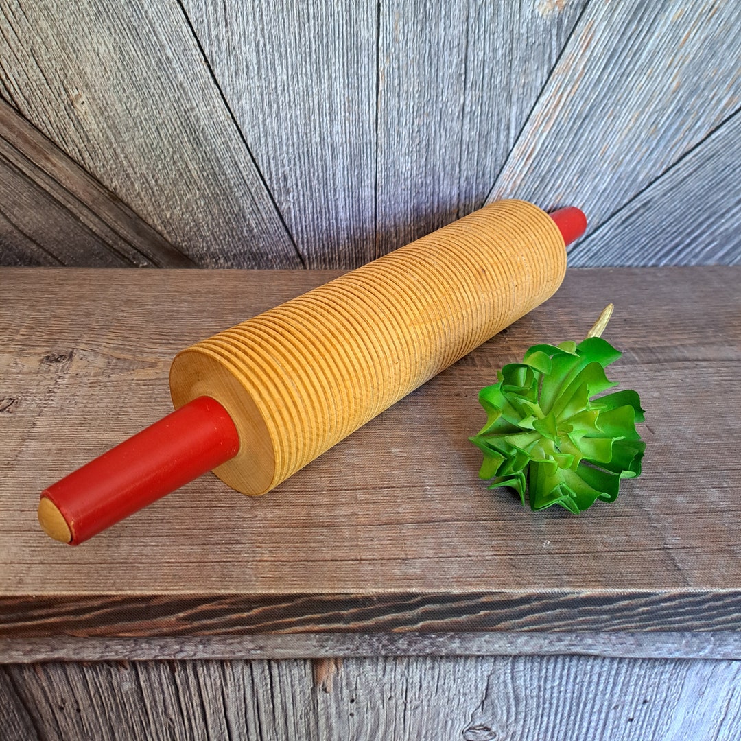 Vintage Lokstad Maple Lefse Rolling Pin Large With Ridges 17 Etsy