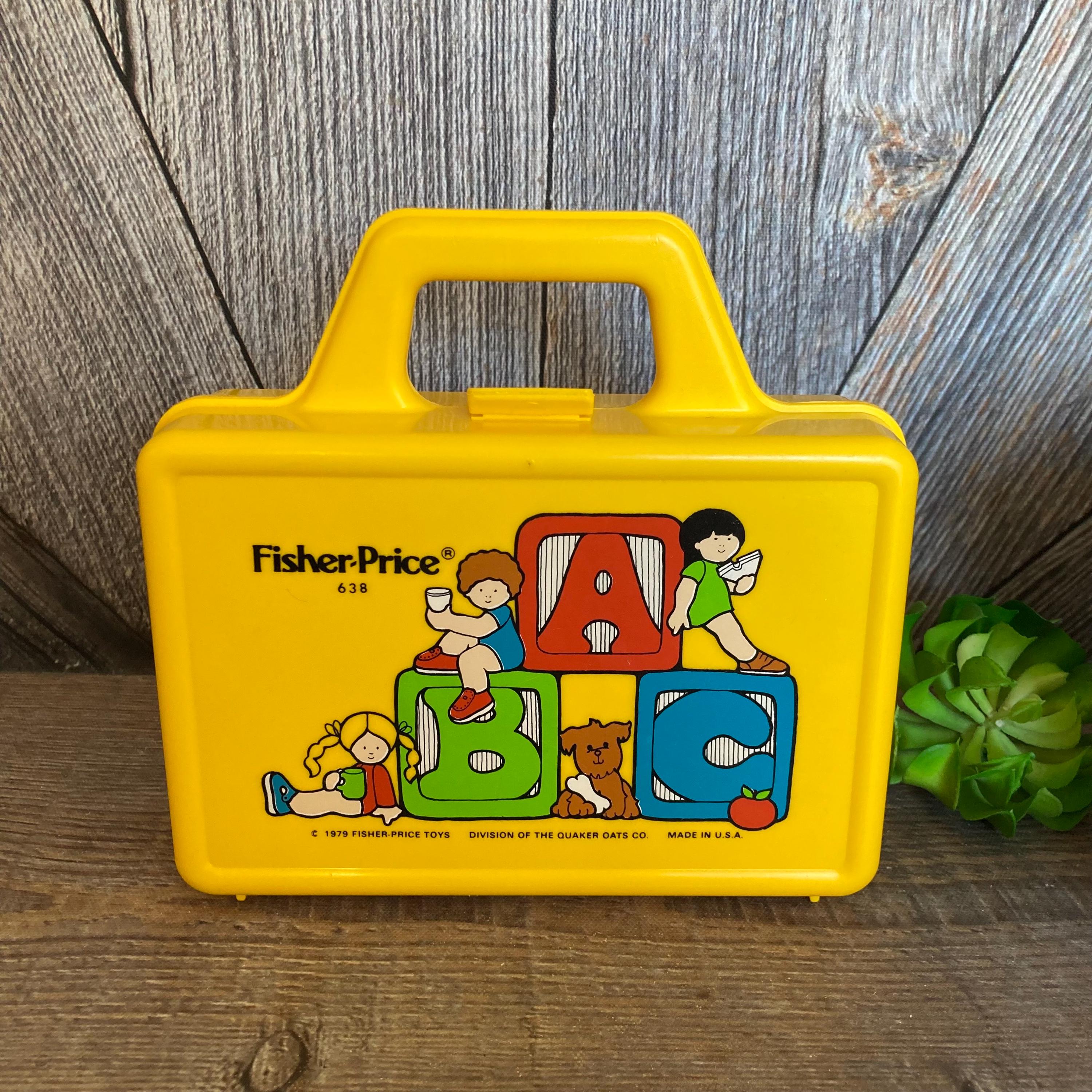 Vintage Fisher Price Play Lunch Box, 638, 1979, Miniature Yellow