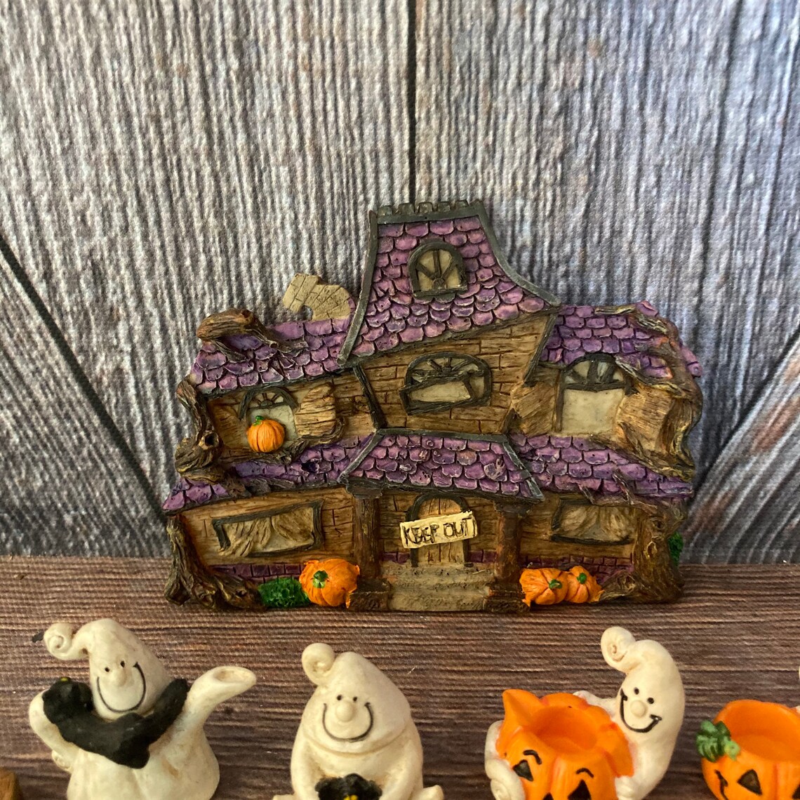 Vintage Halloween Tea Set Miniature Ghost Figurines Halloween Etsy