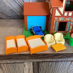 Vintage Fisher Price Little People House play Family House Complete ...
