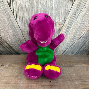 Vintage Barney Plush Toy {15 inch Stuffed Animal} Barney Puppet, 1990&#39;s Purple Dinosaur Lyons Group 1992