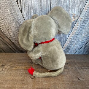 Vintage Stuffed Elephant {California Stuffed Toys Elephant 9 inch Plush Toy} Stuffed Animal Baby Shower Nursery Decor Play Gift Gray image 4