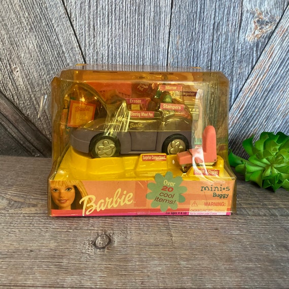 Vintage Barbie Mini Buggy Office Supplies Car Stapler Eraser Comb Hair  Clips Stamp Mirror Sharpener Sealed 2002 Mattel 80130 