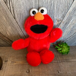 Vintage Tickle Me Elmo Giggles {Stuffed Laughing Sesame Street Battery Plush Toys Tyco 1995} Red Stuffed Animal 90s Toy Nursery Baby Shower