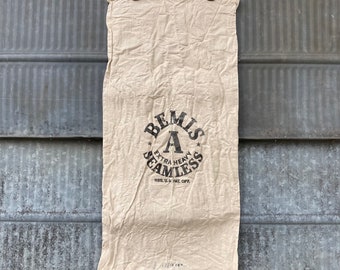 Vintage Bemis Un sac en mousseline de coton sans tissu à fines rayures