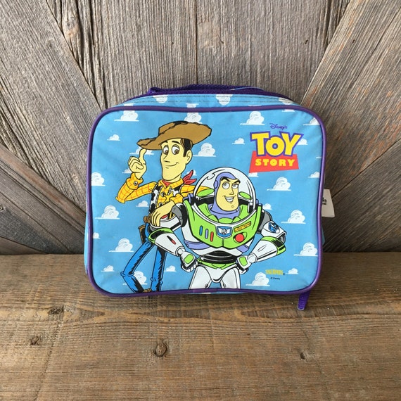 Toy Story Lunch Box Soft Fabric Vintage Disney Thermos Brand Disney Kid Toy  NOS 90s Vintage Red Buzz Lightyear Woody Lunchbox Plastic Vinyl 