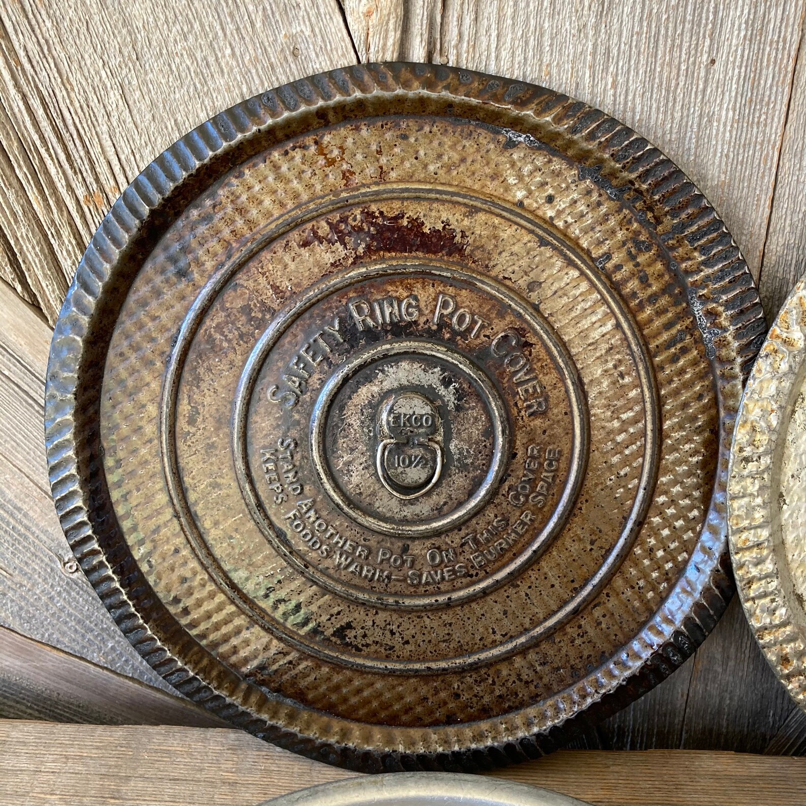 Vintage Metal Lid Aluminum Pot Replacement Lid DIY Rustic Bird Etsy