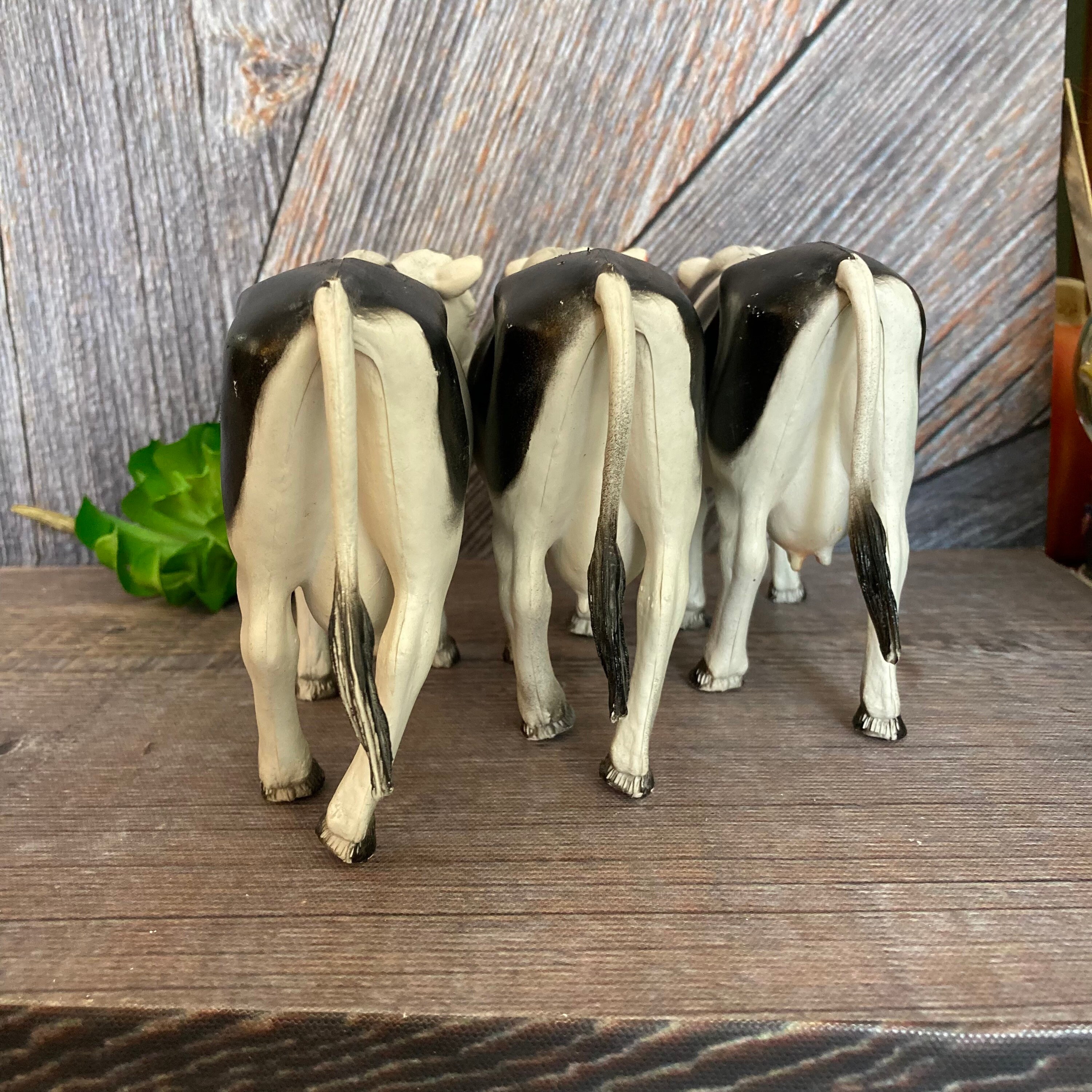 3 Vintage Cow Figurines Imperial Rubber Cow Holstein Dairy Cow Etsy