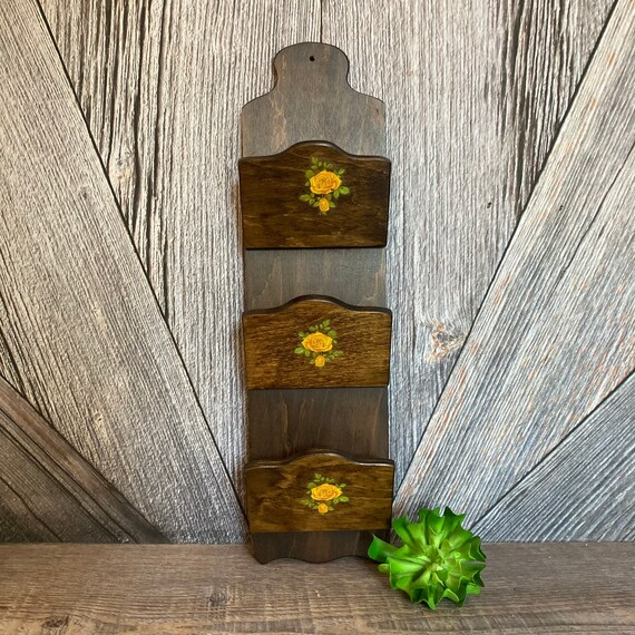 Vintage Mail Sorter Letter Organizer Wood Wooden Letter Sorter Etsy