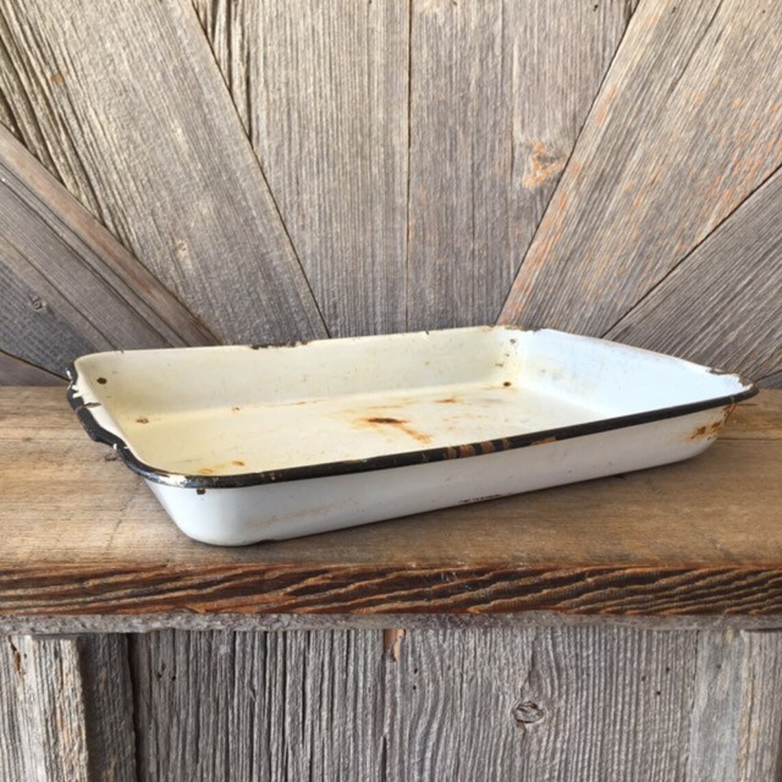 Vintage Refrigerator Enamel Pan Rectangular Bowl Drawer Etsy