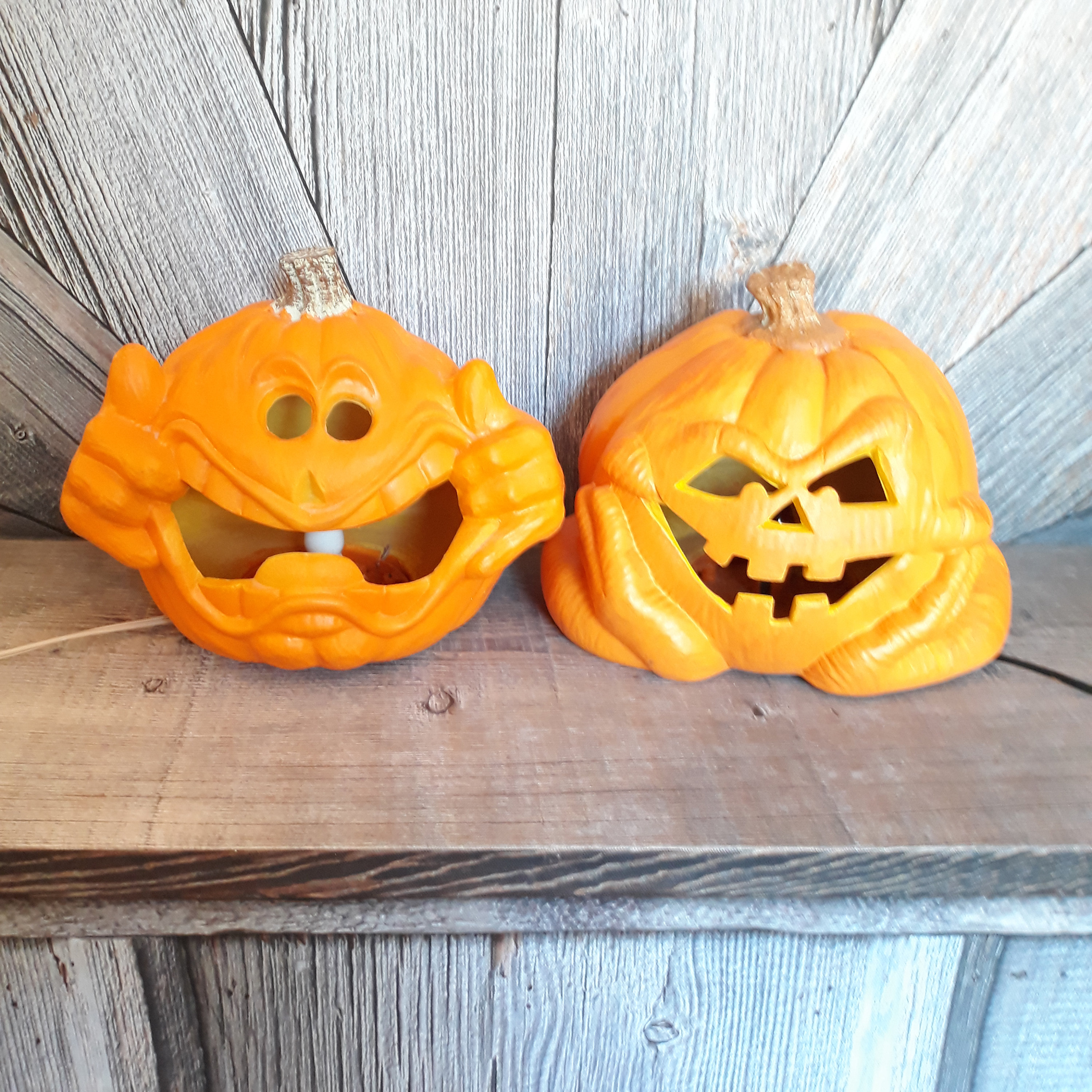 Vintage Halloween Pumpkin Light Foam Blow Mold 1990s Trick or Treat ...