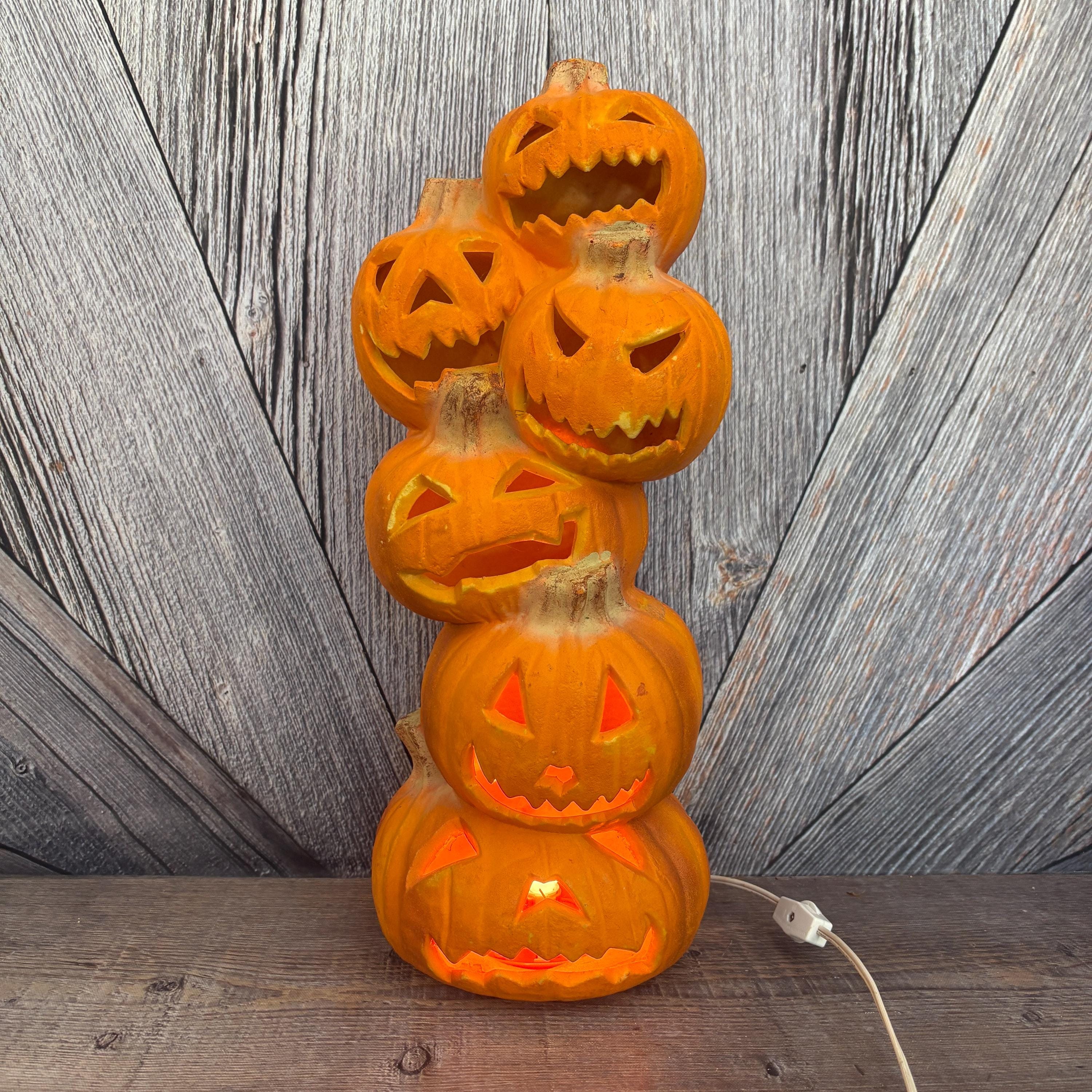 Vintage Halloween Pumpkin Light Foam Blow Mold  1990s totem Trick or Treat Light Glowing Light Bulb Lamp Night Light Jack Lantern