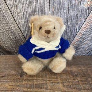 Vintage Teddy Bear Plush Toy Stuffed Animal {Russ Berrie Lexington} 7 in Kids Toy Plush Nursery Decor Baby Shower Gift Gray bear