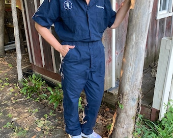 Coverall Shorts,38' Vintage Coverall Short, Short Sleeve Coverall