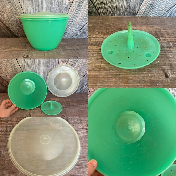 Vintage Tupperware Lettuce Crisper plastic Tupper Ware Lettuce Bowl Jadeite  Green Bowl Pick 1 Batter Bowl Baking Kitchen Wedding Gift 